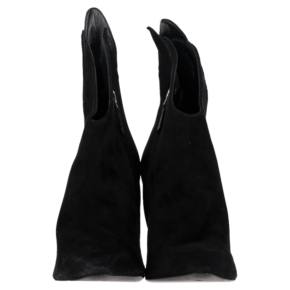 Bottega Veneta Flame Heeled Ankle Boots in Black Suede