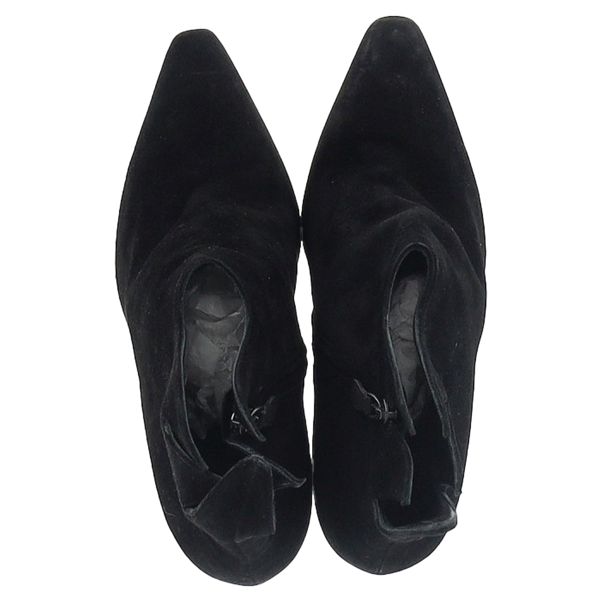 Bottega Veneta Flame Heeled Ankle Boots in Black Suede