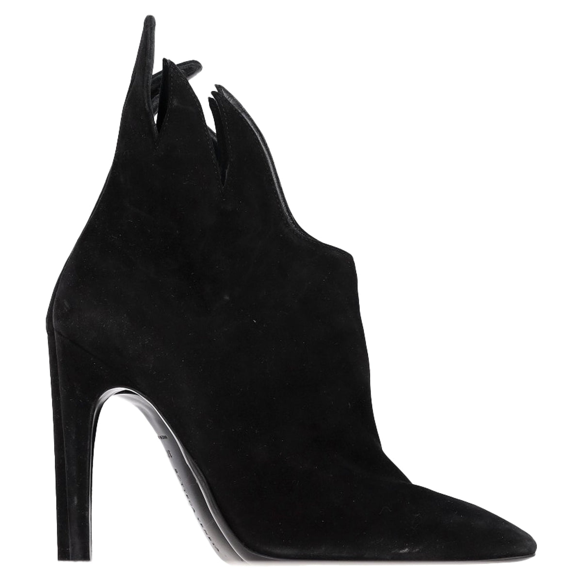 Bottega Veneta Flame Heeled Ankle Boots in Black Suede