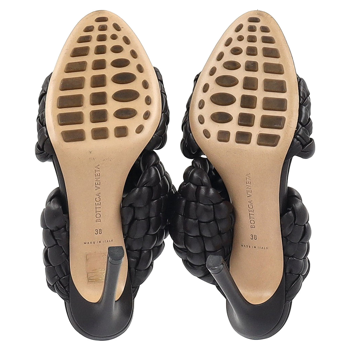 Bottega Veneta Intrecciato Slide Sandals in Brown Leather