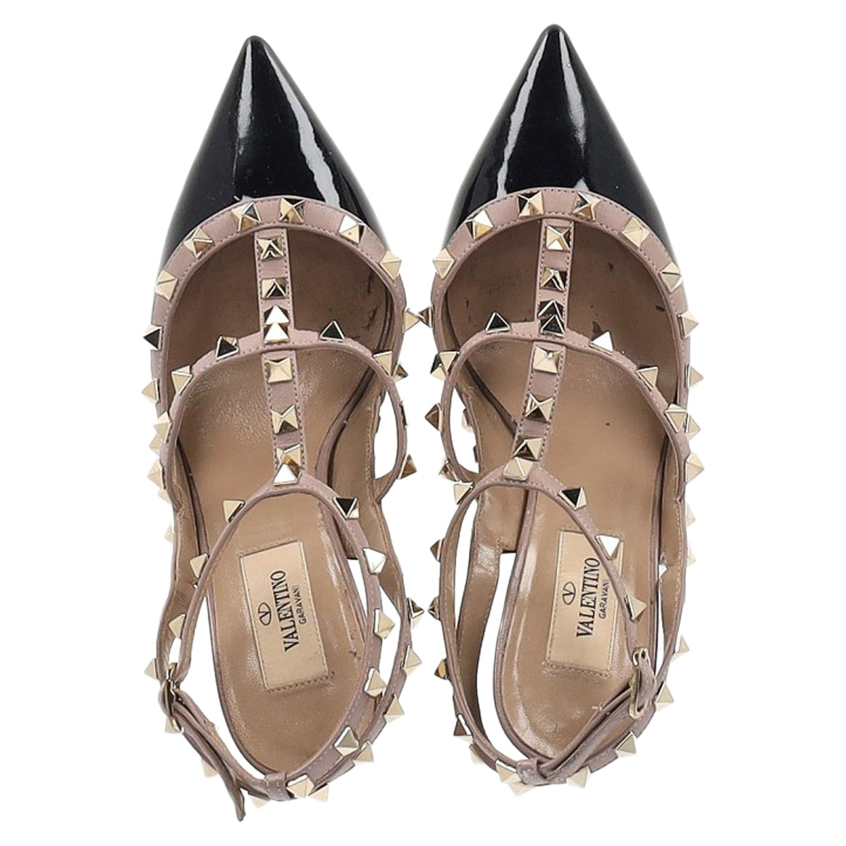 Valentino Garavani Rockstud 100 Pumps in Black Patent Leather