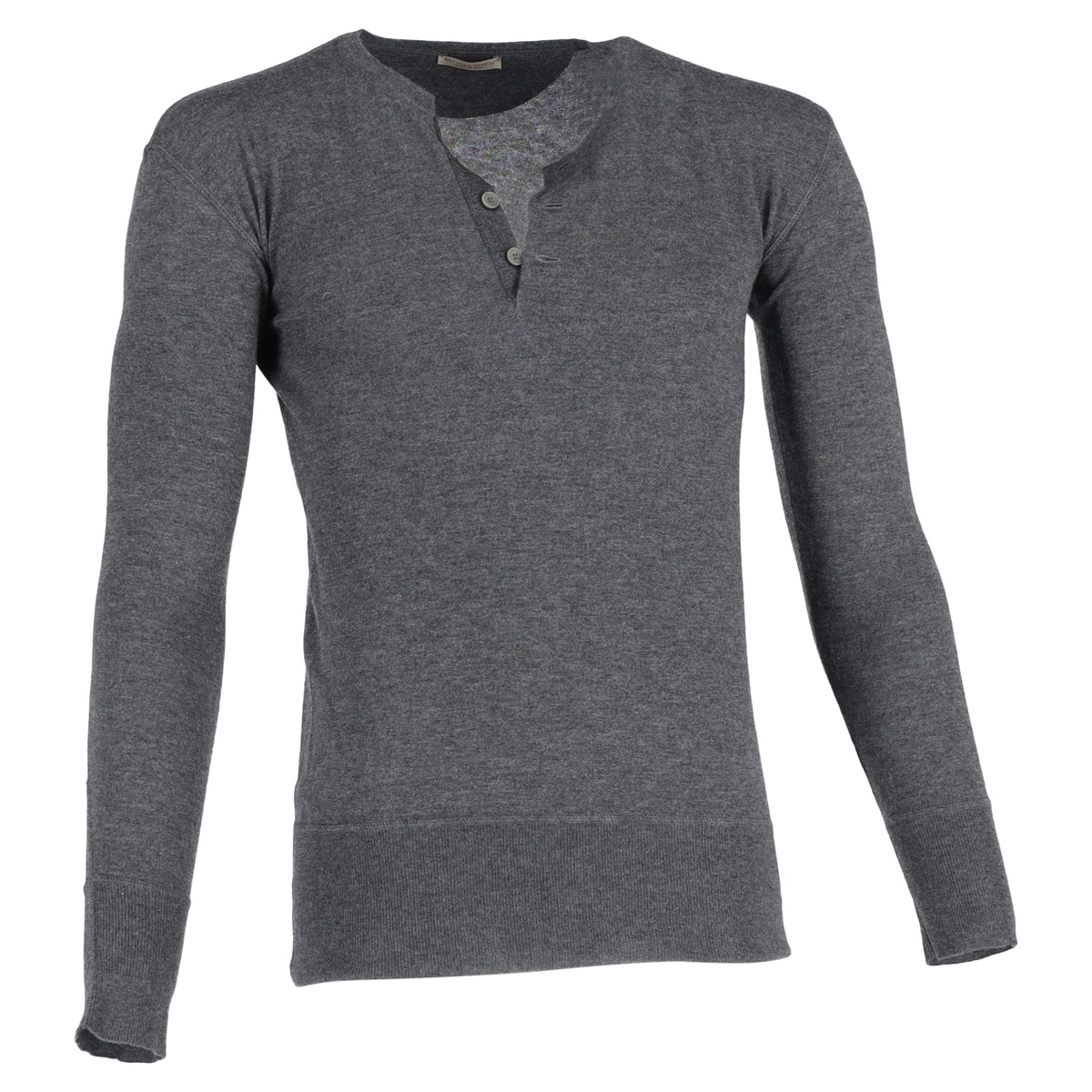 Bottega Veneta Half-Buttoned Sweater in Grey Wool