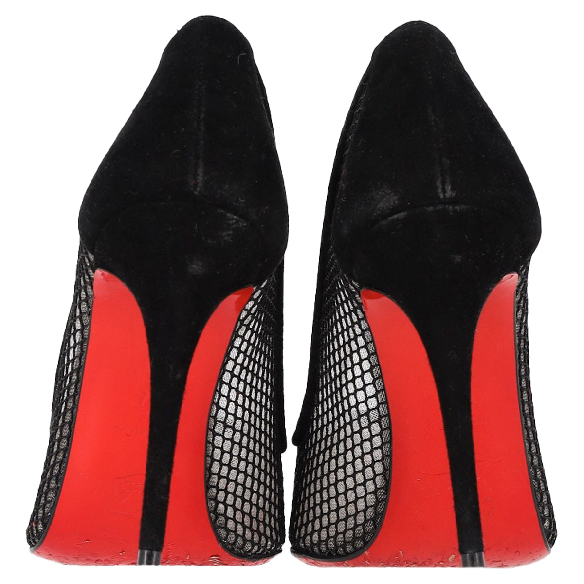 Christian Louboutin Mesh Follies Resille Pumps in Black Suede