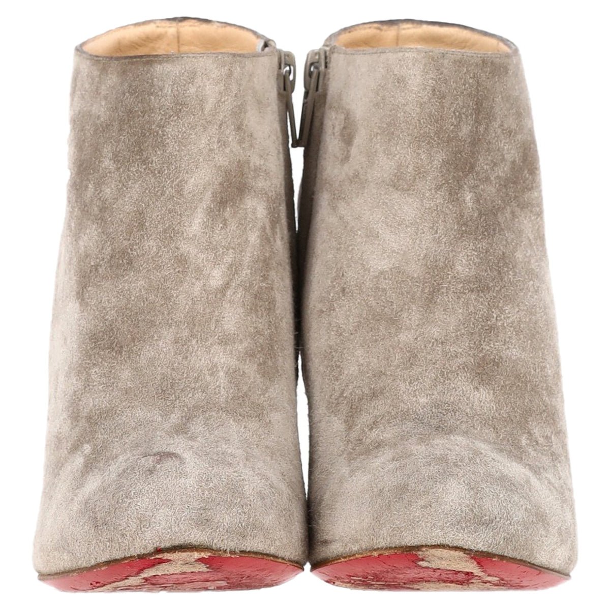 Christian Louboutin Belle Zeppa 100 Wedge Ankle Boots in Grey Suede