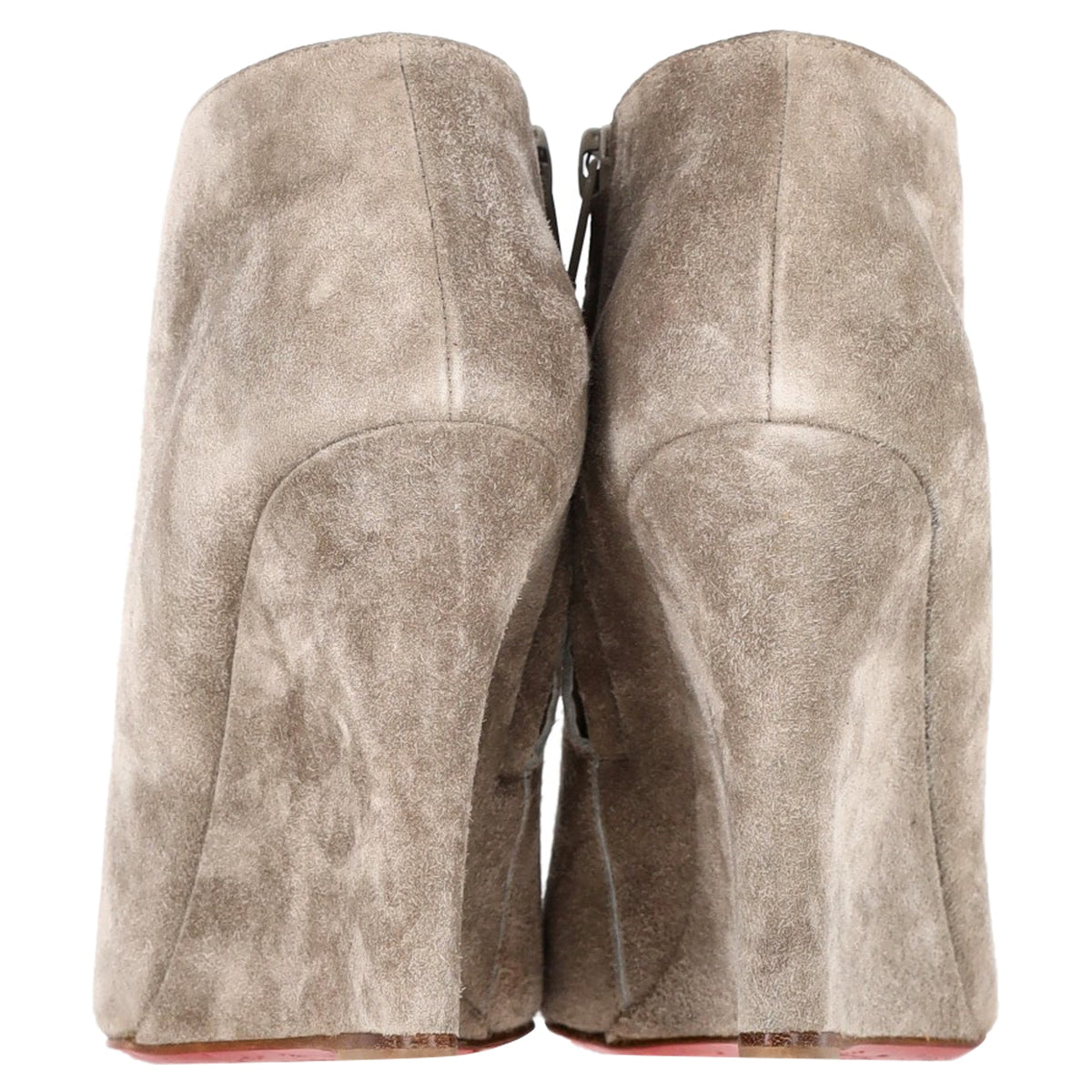 Christian Louboutin Belle Zeppa 100 Wedge Ankle Boots in Grey Suede
