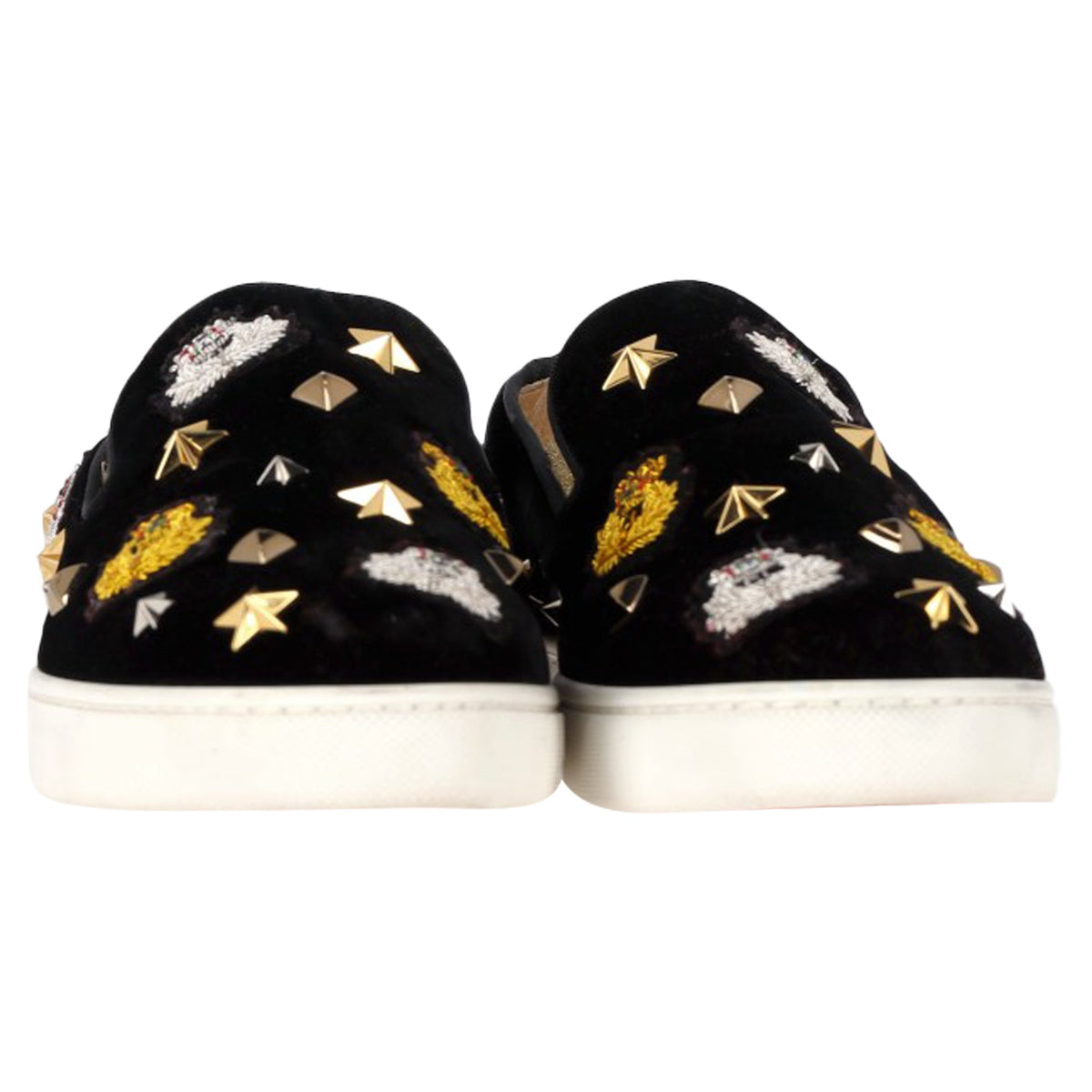 Christian Louboutin Mister Academy Slip On Sneakers In Black Velvet
