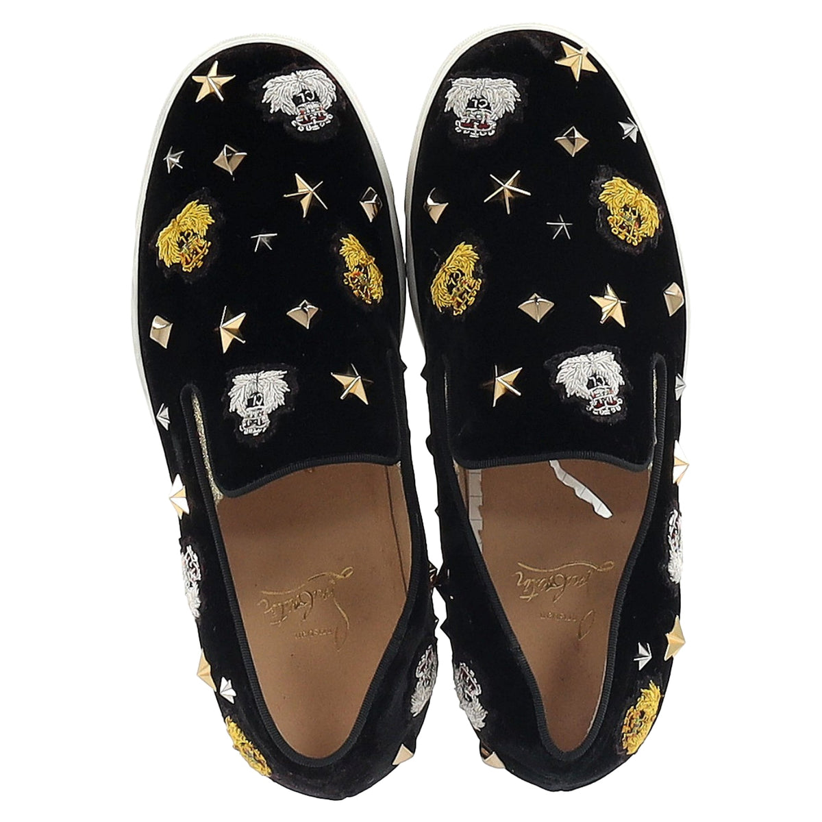 Christian Louboutin Mister Academy Slip On Sneakers In Black Velvet