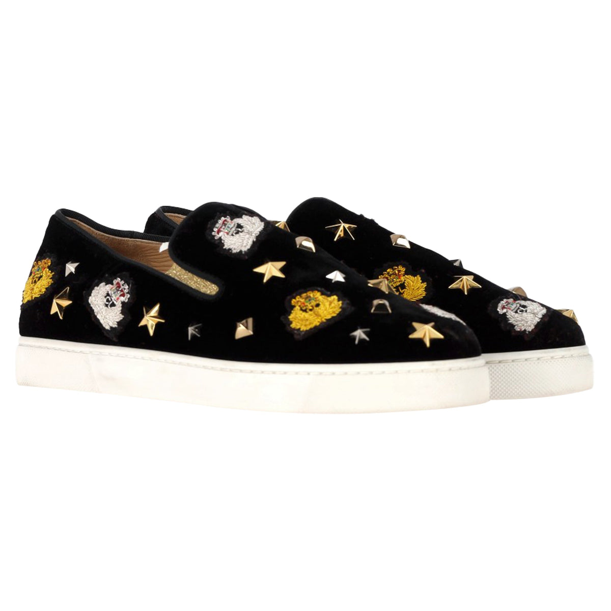 Christian Louboutin Mister Academy Slip On Sneakers In Black Velvet