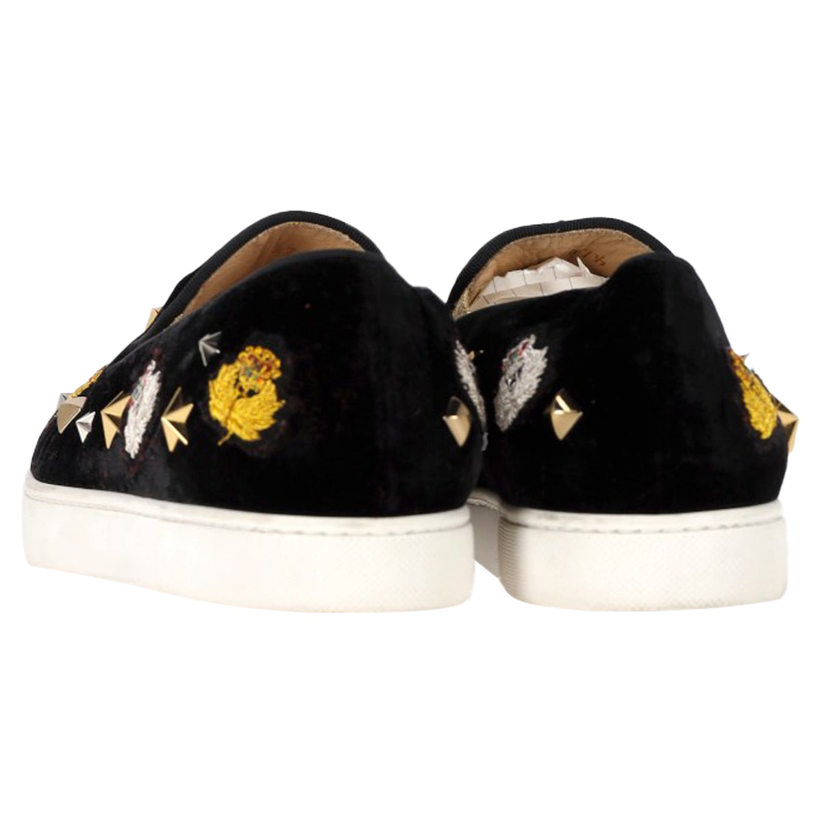 Christian Louboutin Mister Academy Slip On Sneakers In Black Velvet