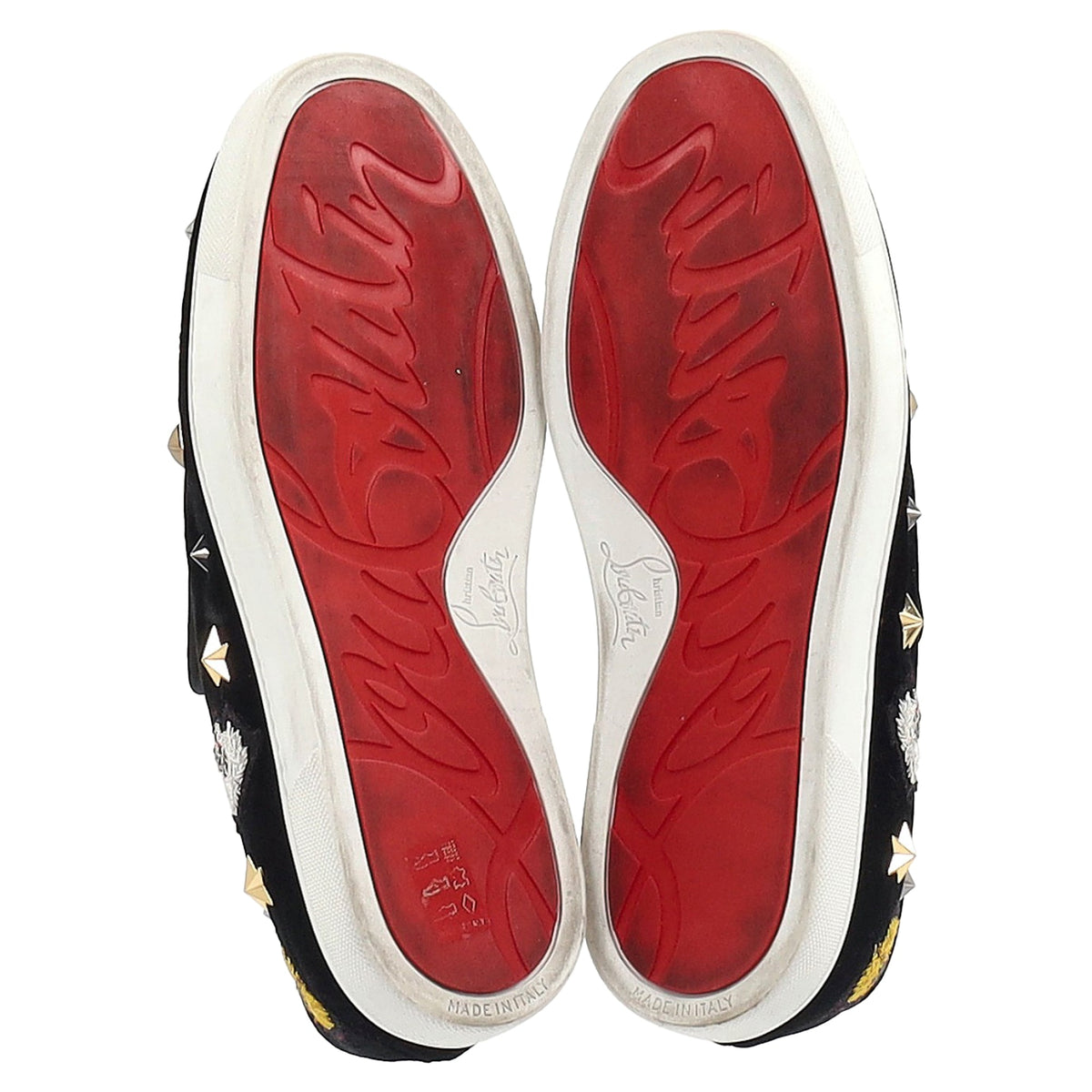 Christian Louboutin Mister Academy Slip On Sneakers In Black Velvet