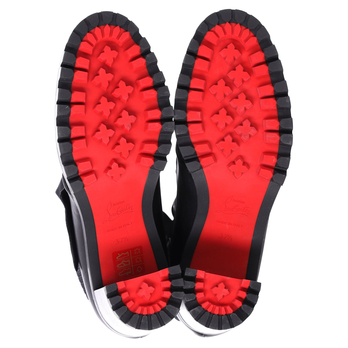 Christian Louboutin Jenny Bow Lace Heeled Ankle Boots in Black Calf Leather