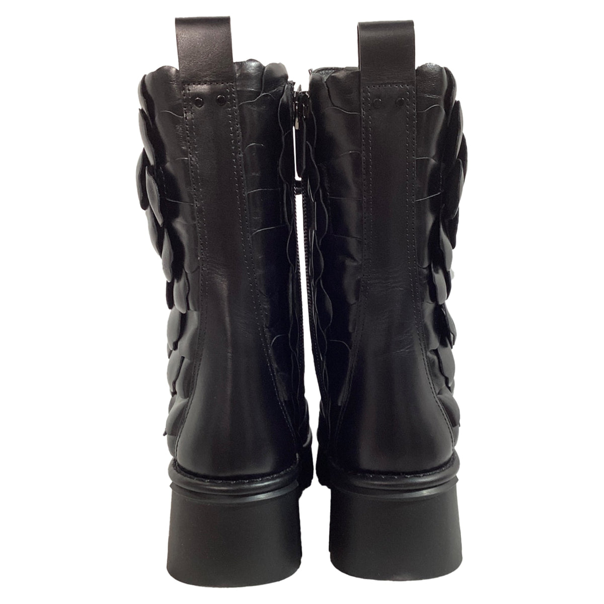 Valentino Garavani Atelier 03 Rose Edition Combat Boots in Black Leather