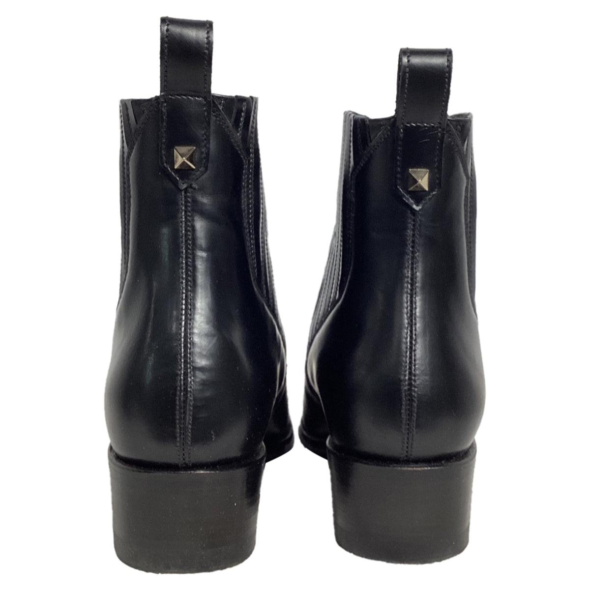 Valentino Garavani Ranch Ankle Cowboy Boots in Black Calf Leather
