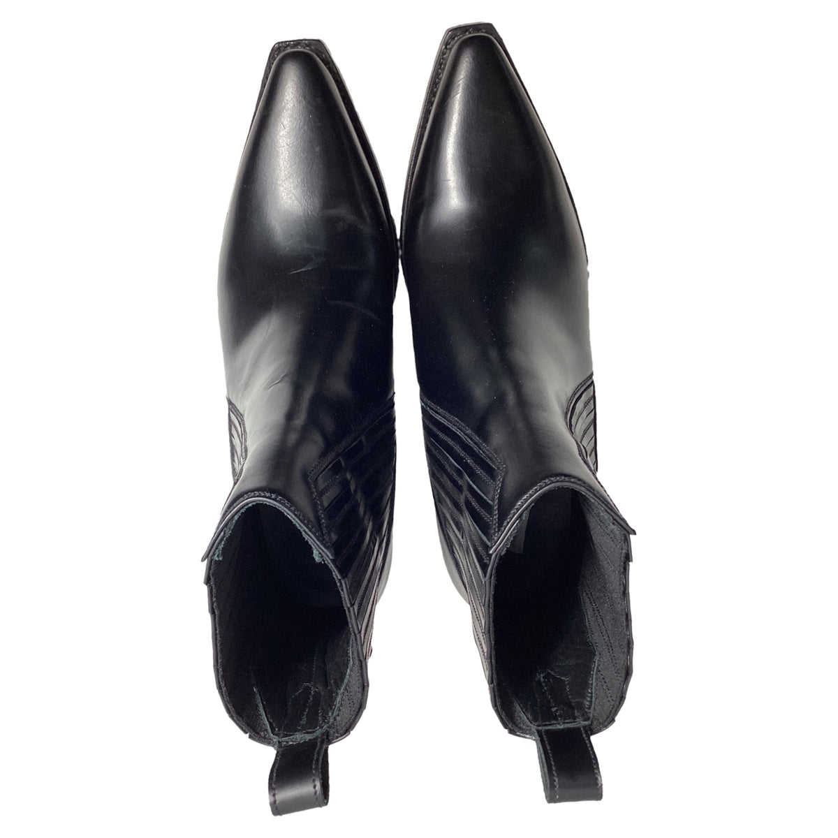 Valentino Garavani Ranch Ankle Cowboy Boots in Black Calf Leather