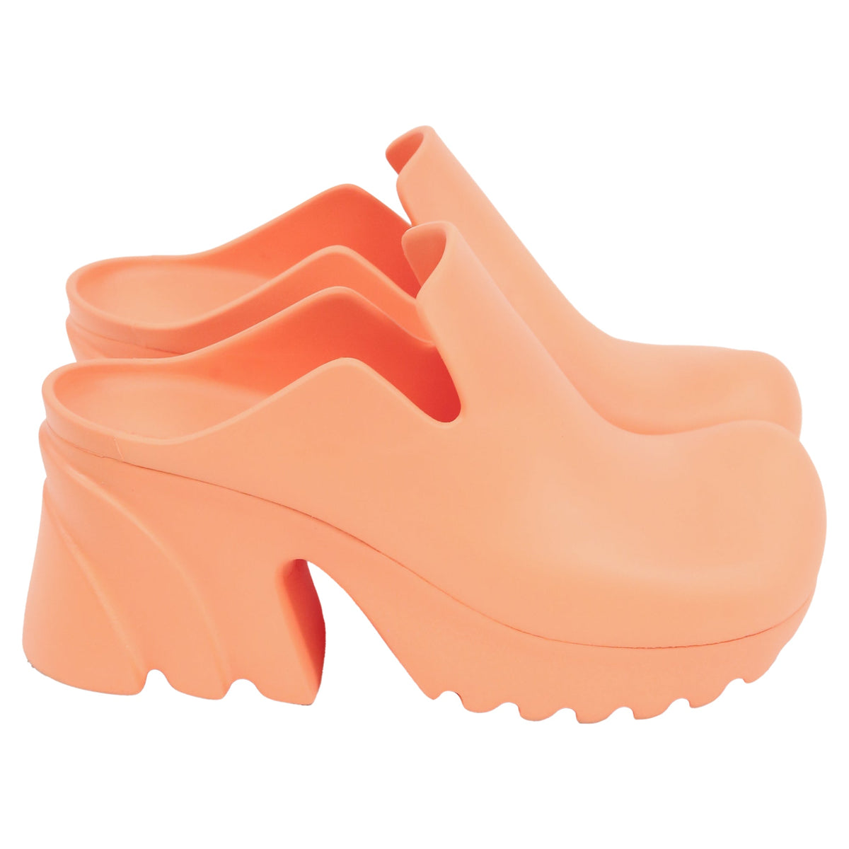 Bottega Veneta Flash Mules in Orange Rubber