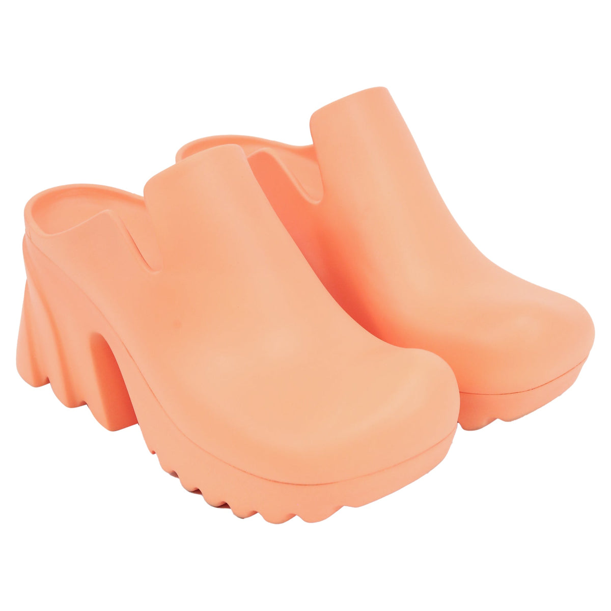 Bottega Veneta Flash Mules in Orange Rubber