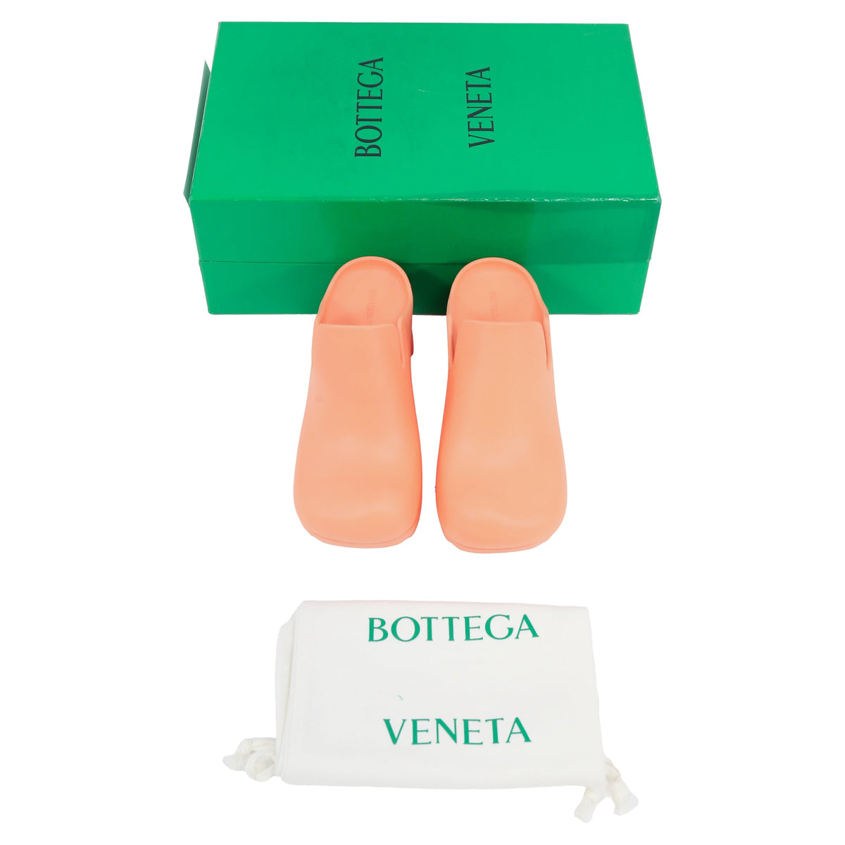 Bottega Veneta Flash Mules in Orange Rubber