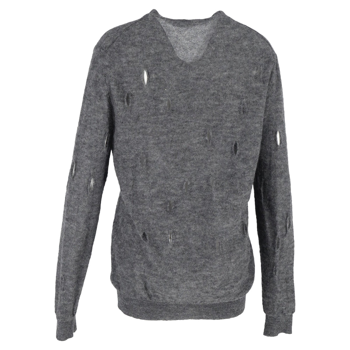 Bottega Veneta Distressed Cardigan in Grey Wool