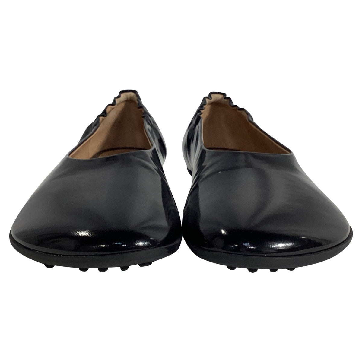 Bottega Veneta Atomic Polished Ballerina Flats in Black Lamb Leather