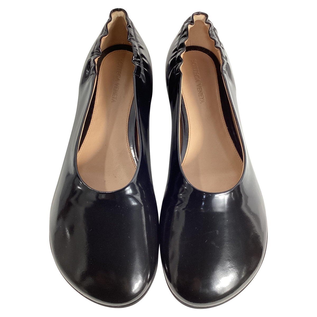 Bottega Veneta Atomic Polished Ballerina Flats in Black Lamb Leather