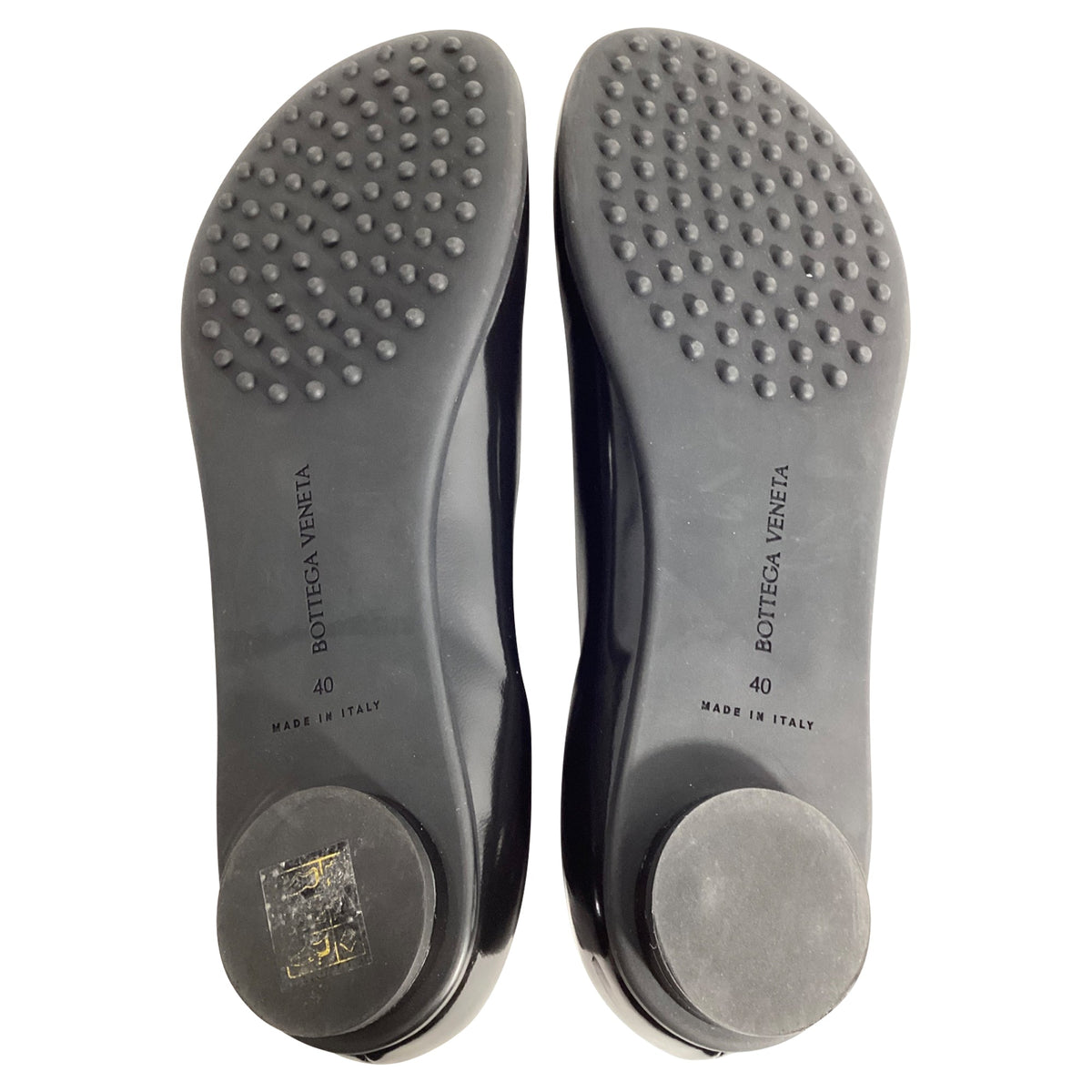 Bottega Veneta Atomic Polished Ballerina Flats in Black Lamb Leather