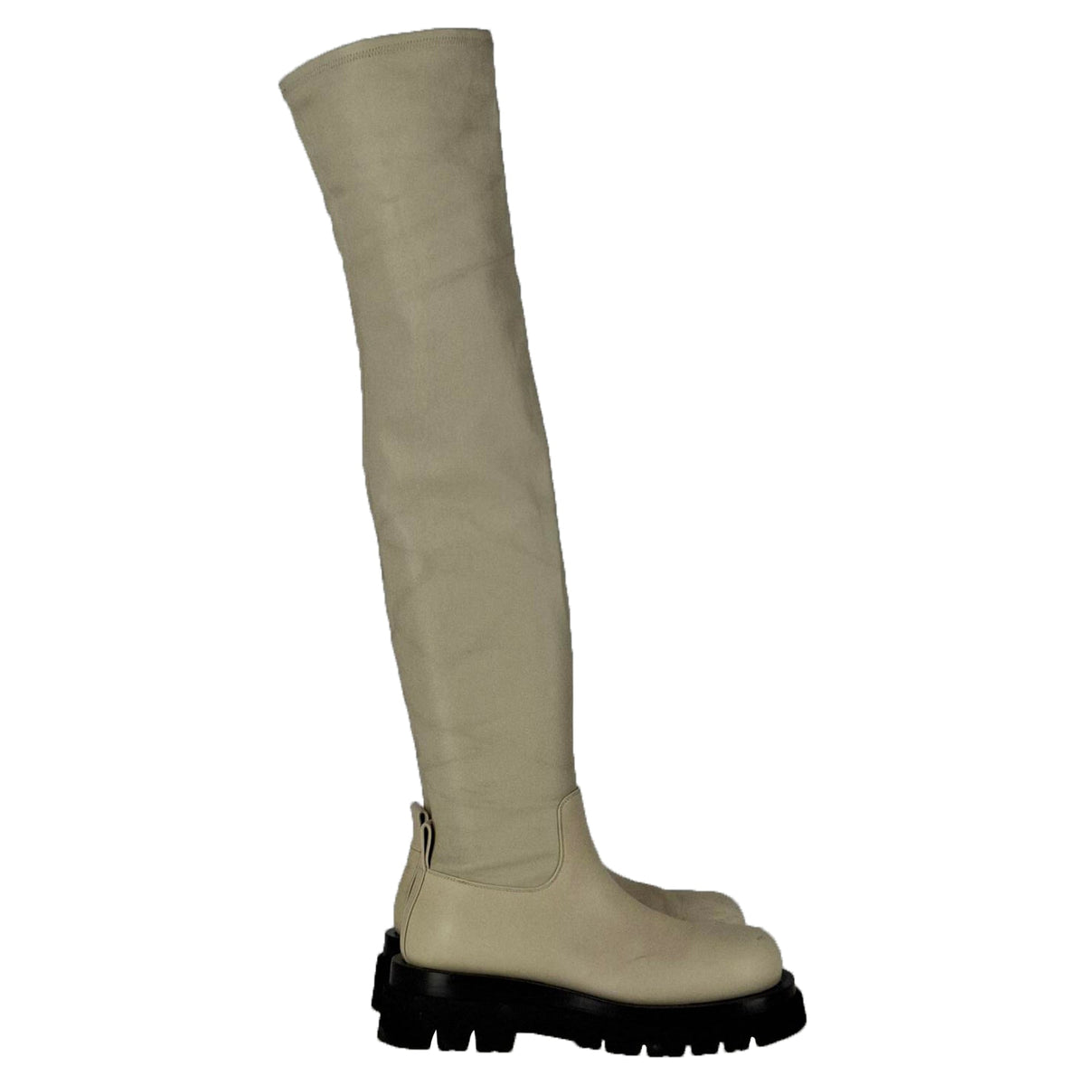 Bottega Veneta The Lug Over-The-Knee Boots in Ivory Leather