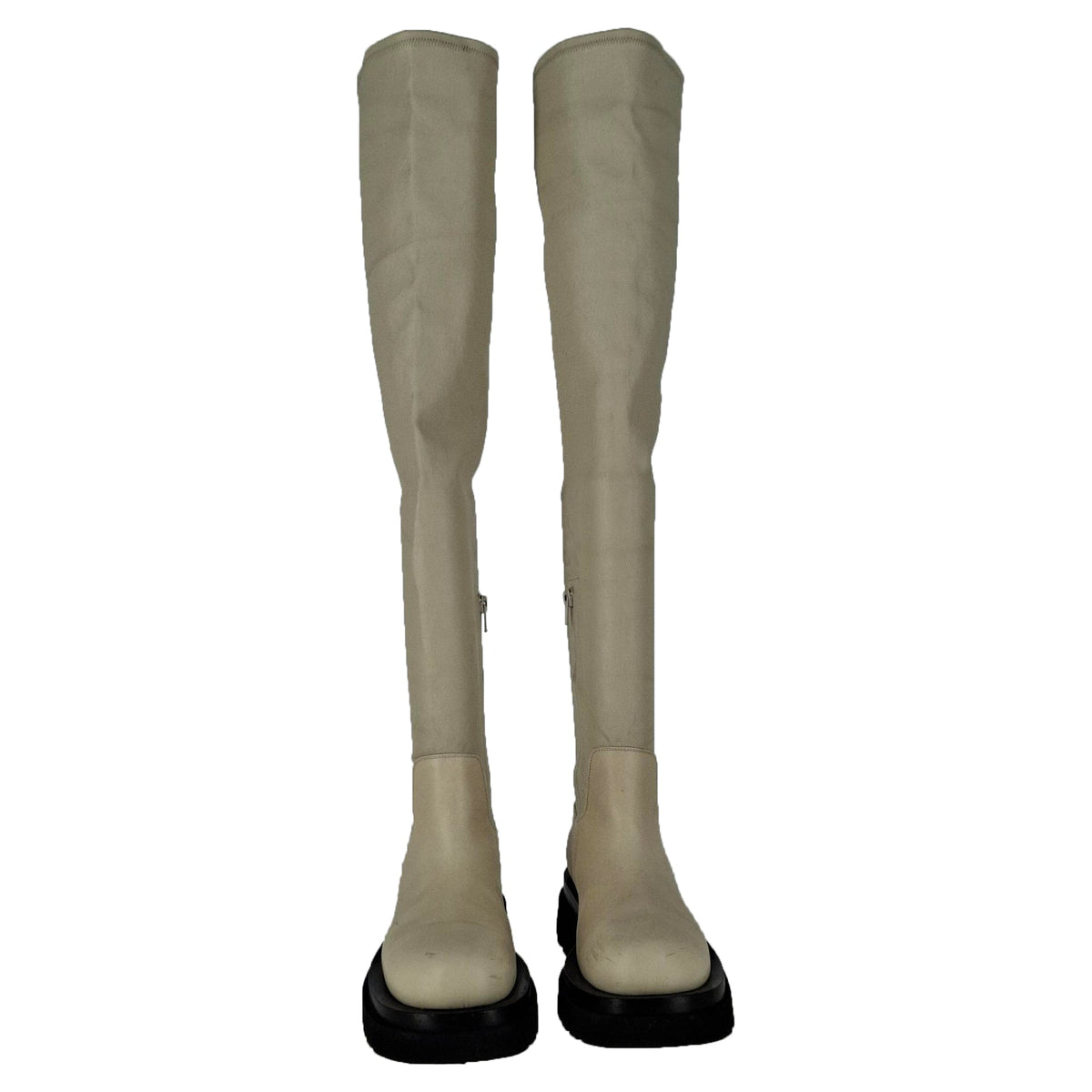 Bottega Veneta The Lug Over-The-Knee Boots in Ivory Leather