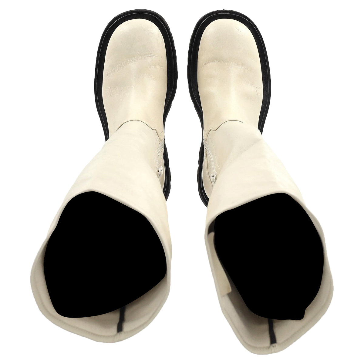 Bottega Veneta The Lug Over-The-Knee Boots in Ivory Leather