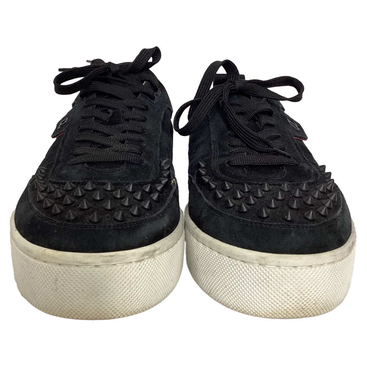 Christian Louboutin Happyrui Spiked Sneakers in Black Suede