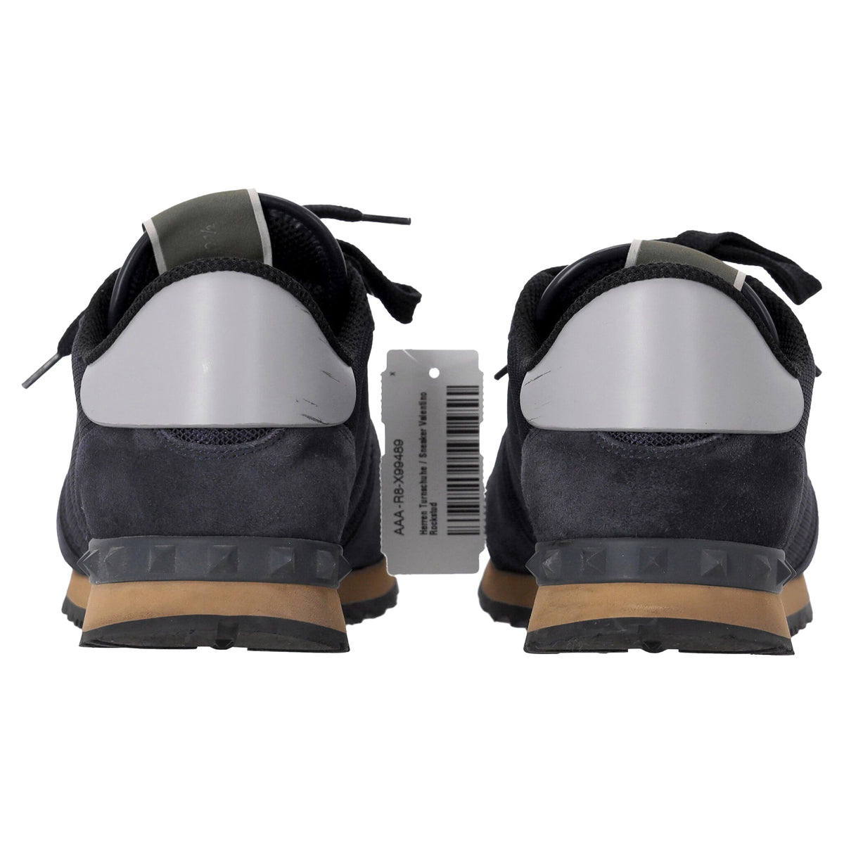 Valentino Garavani Rockrunner Sneakers in Navy Blue Mixed Media