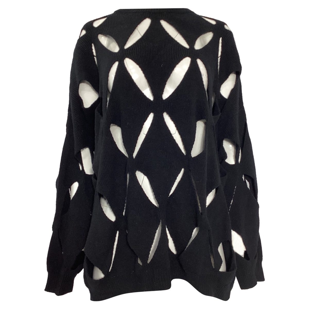 Valentino Cut-Out Sweater in Black Virgin Wool