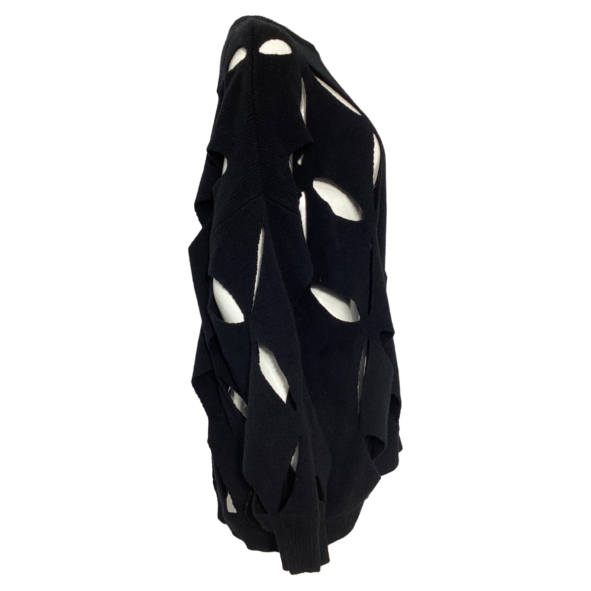 Valentino Cut-Out Sweater in Black Virgin Wool