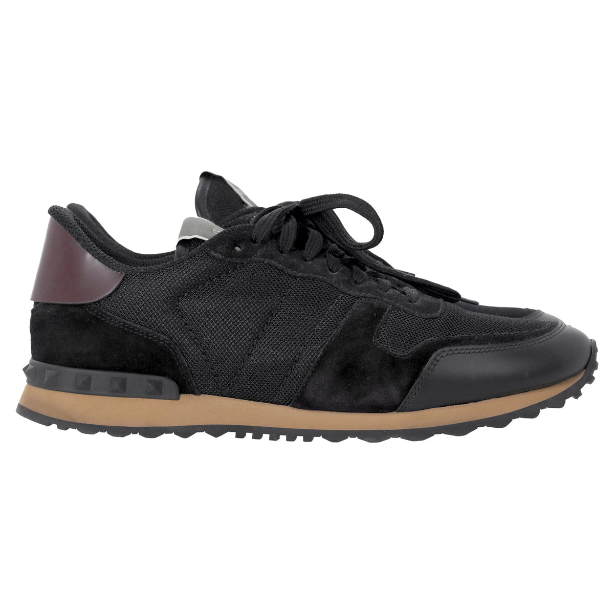 Valentino Garavani Rockrunner Sneakers in Black Mixed Media