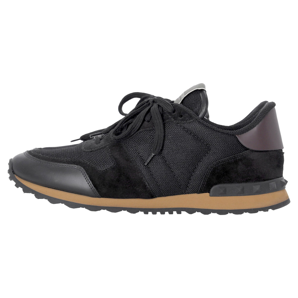 Valentino Garavani Rockrunner Sneakers in Black Mixed Media