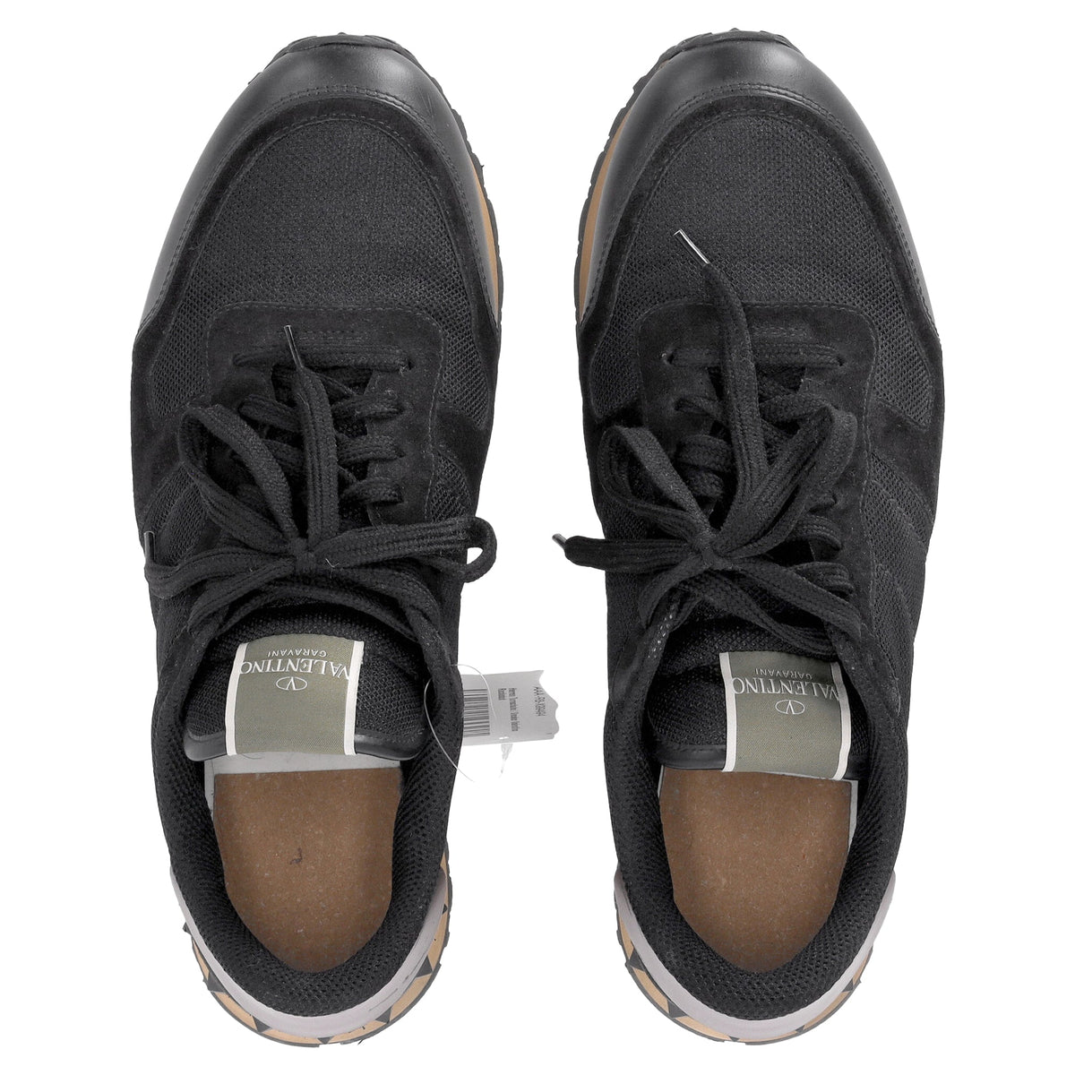 Valentino Garavani Rockrunner Sneakers in Black Mixed Media