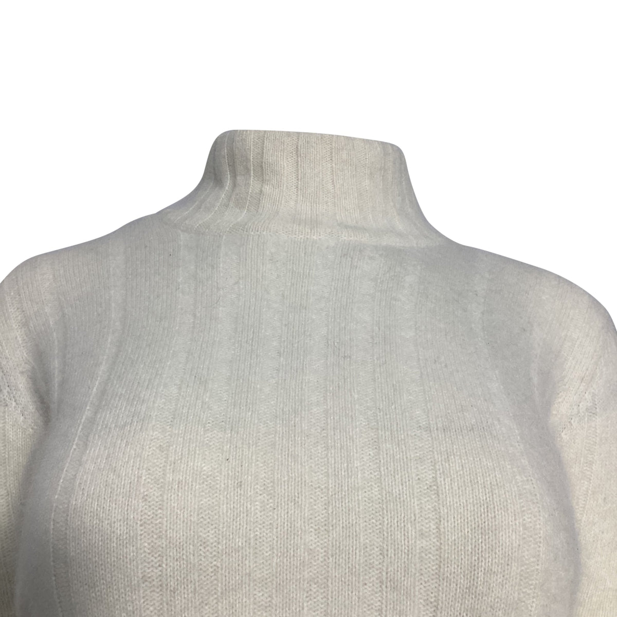 Valentino Garavani Knitted Turtleneck Short Sleeve Top in Ivory Wool