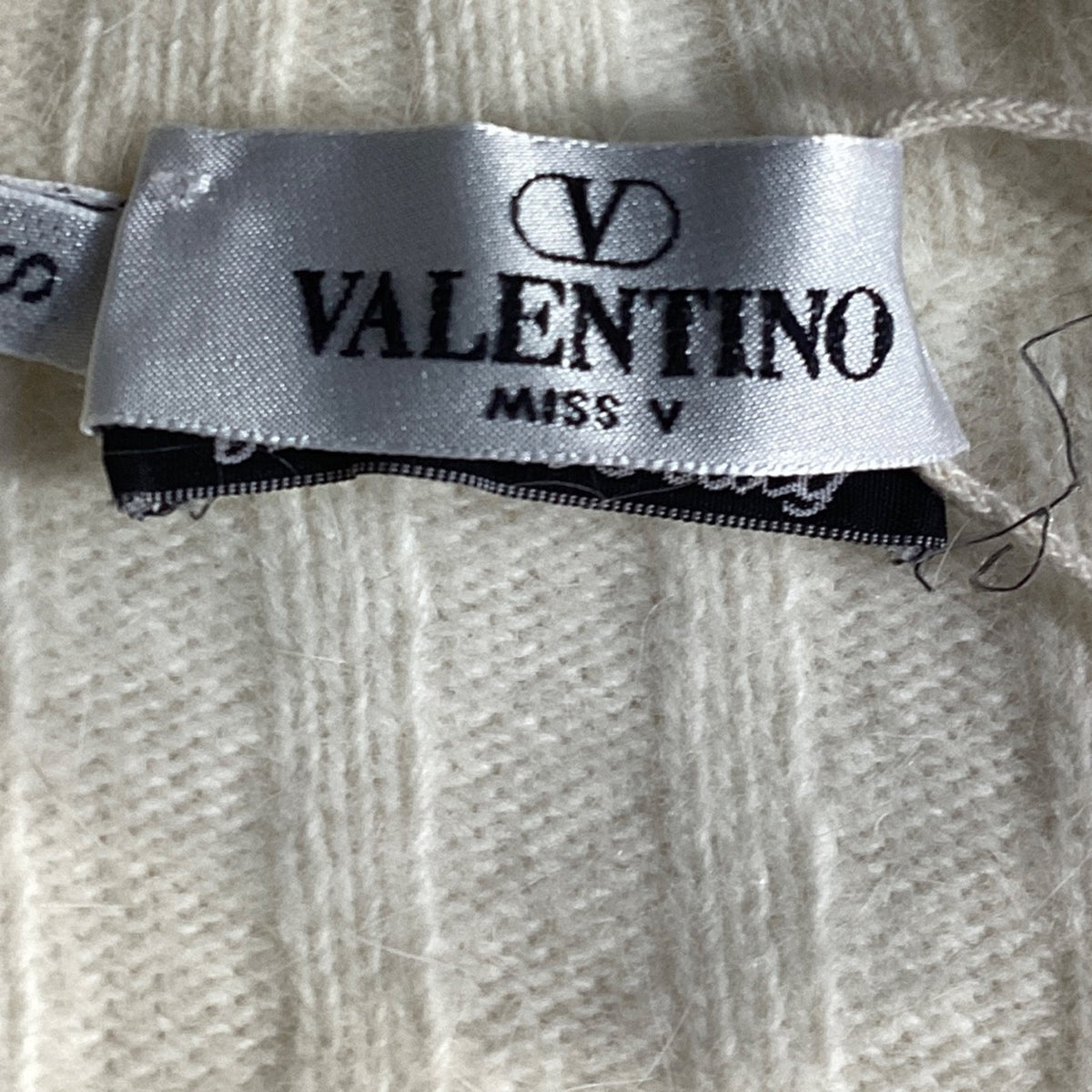Valentino Garavani Knitted Turtleneck Short Sleeve Top in Ivory Wool