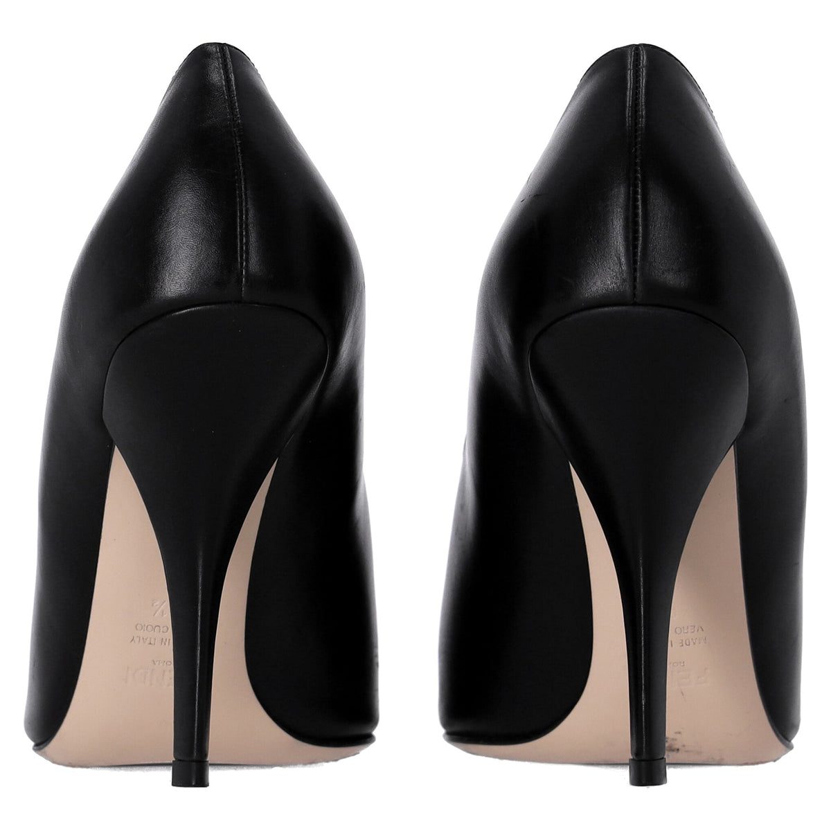 Fendi Pointed Pumps in Black and Nude Leather