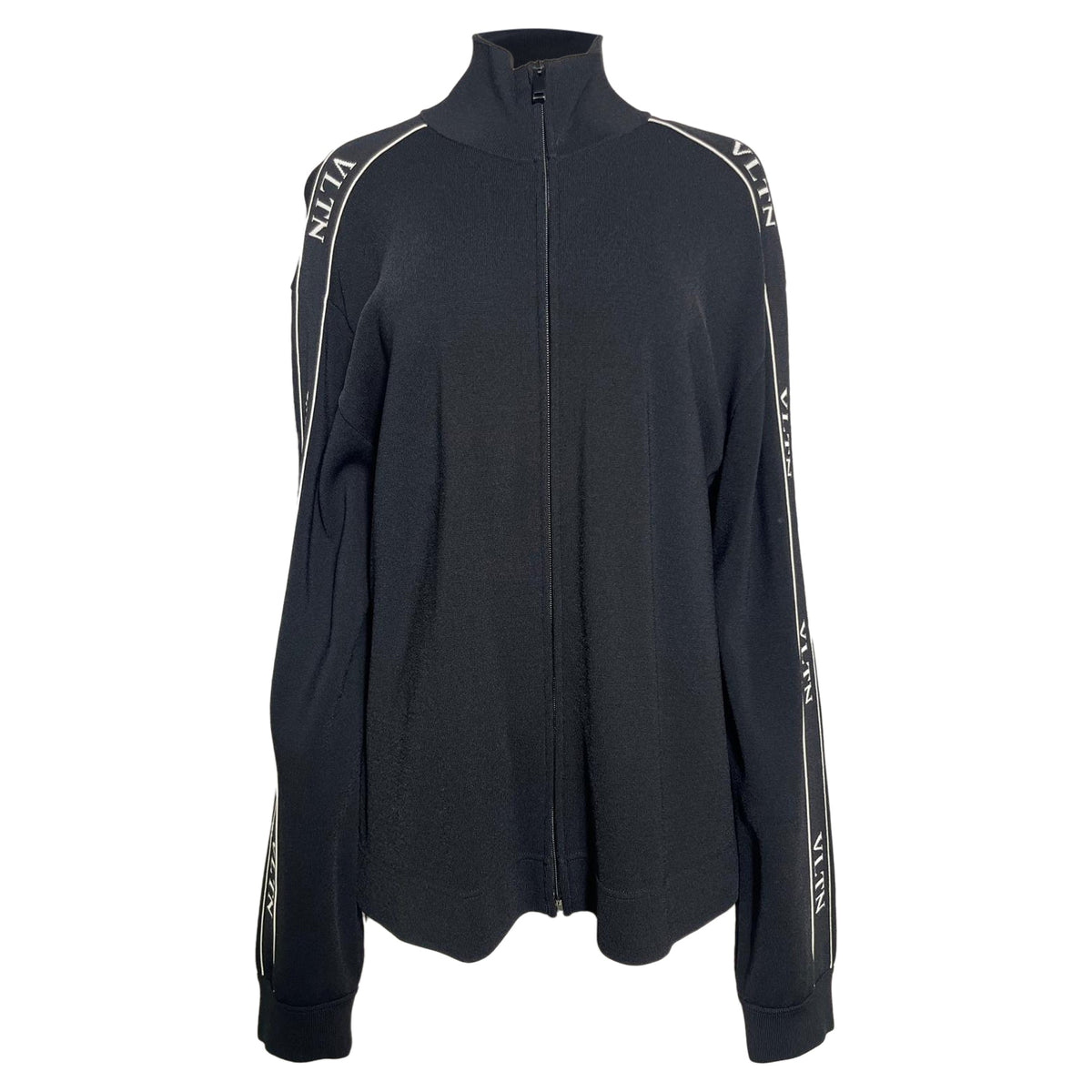 Valentino Garavani Logo-Tape Track Jacket in Black Viscose