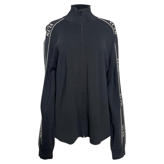 Valentino Garavani Logo-Tape Track Jacket in Black Viscose