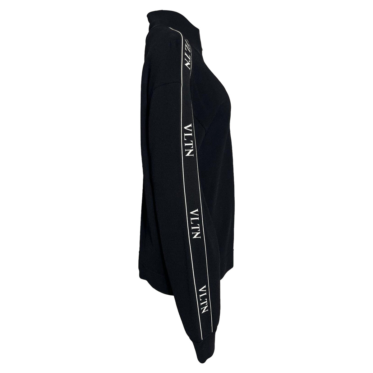 Valentino Garavani Logo-Tape Track Jacket in Black Viscose