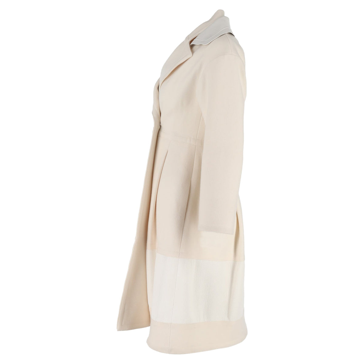Fendi Double-Breasted Coat in Cream Wool