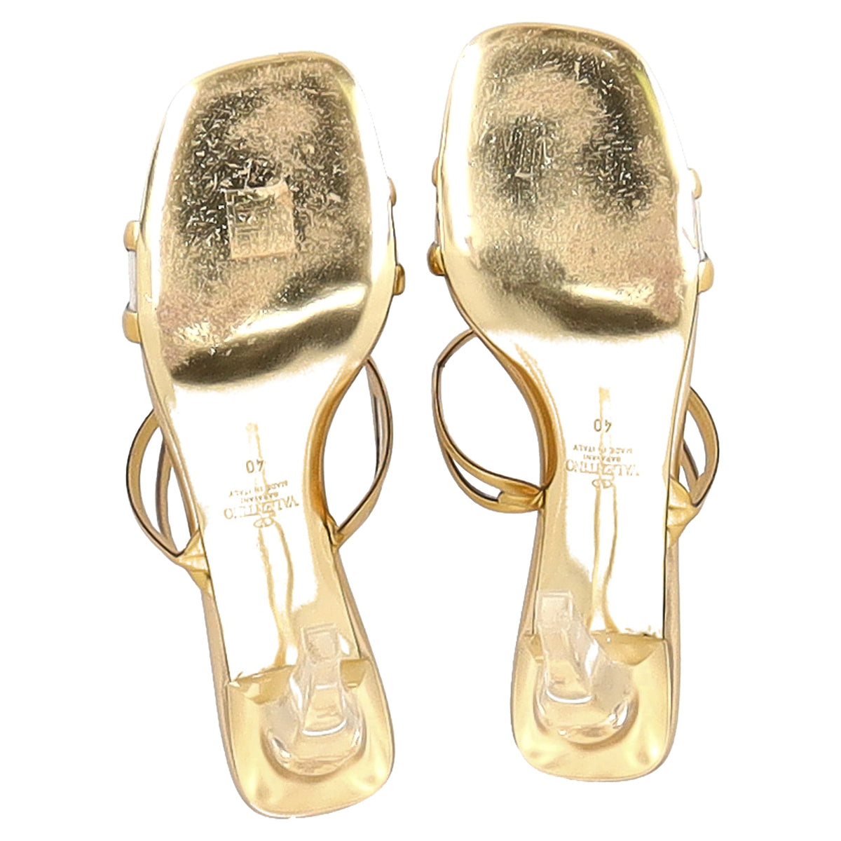 Valentino Chain 1967 110mm Mules in Gold Leather