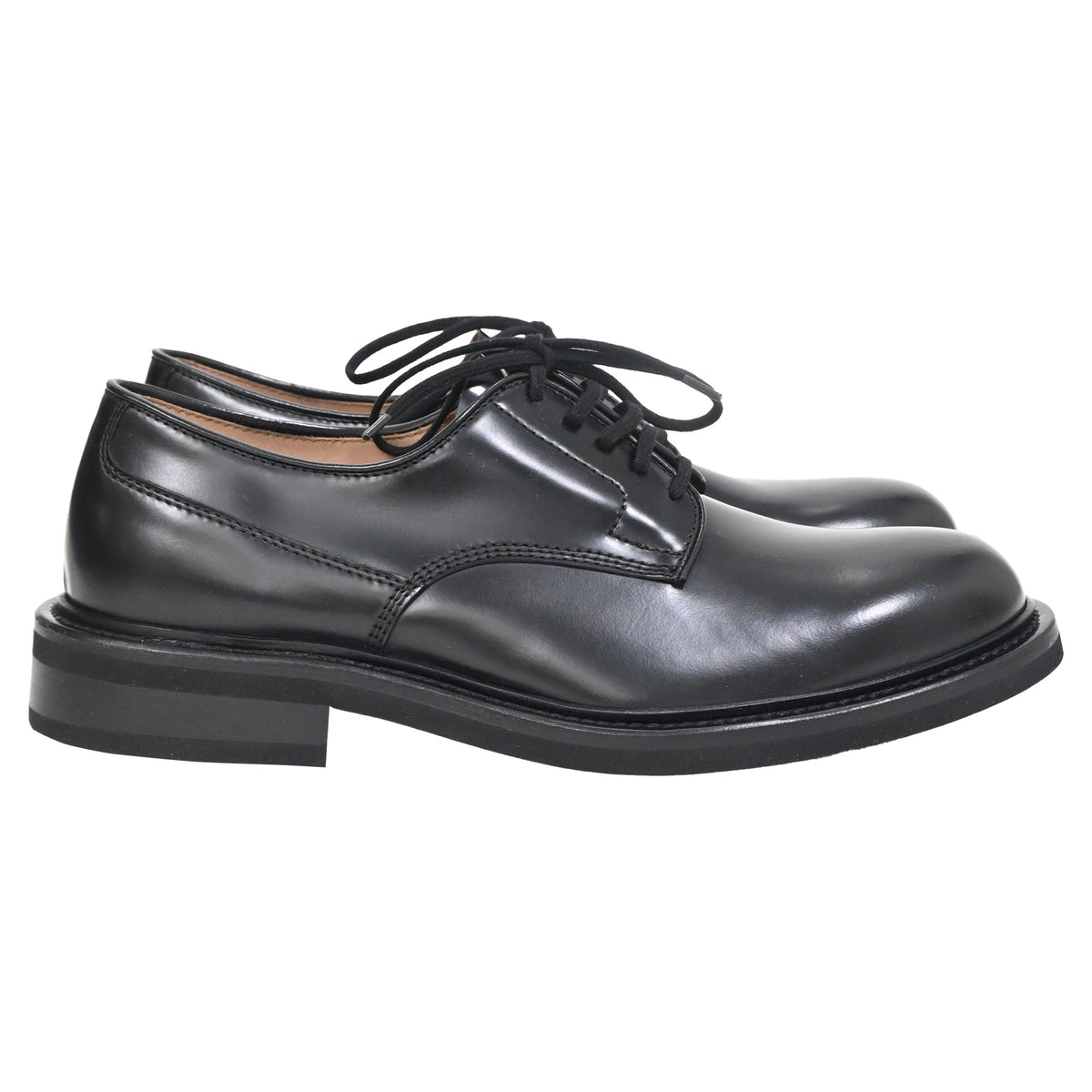 Bottega Veneta The Level Panelled Derby Shoes in Black Leather
