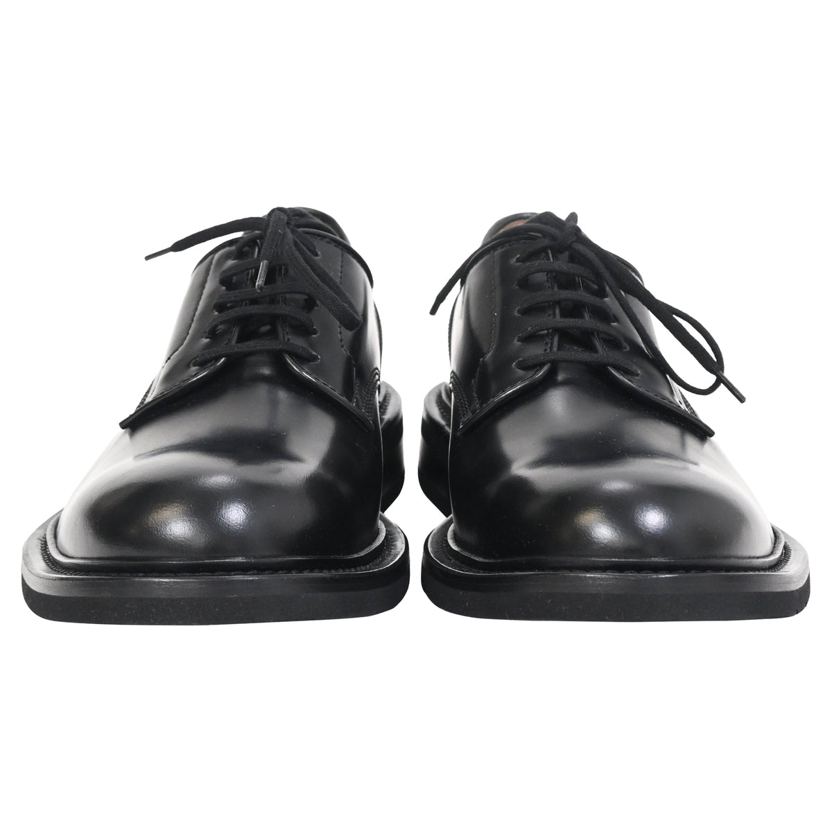 Bottega Veneta The Level Panelled Derby Shoes in Black Leather