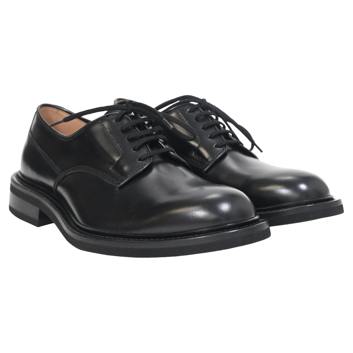Bottega Veneta The Level Panelled Derby Shoes in Black Leather