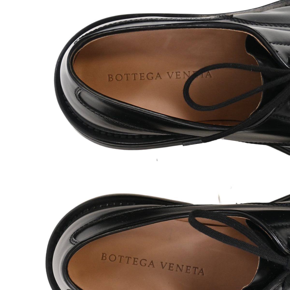 Bottega Veneta The Level Panelled Derby Shoes in Black Leather