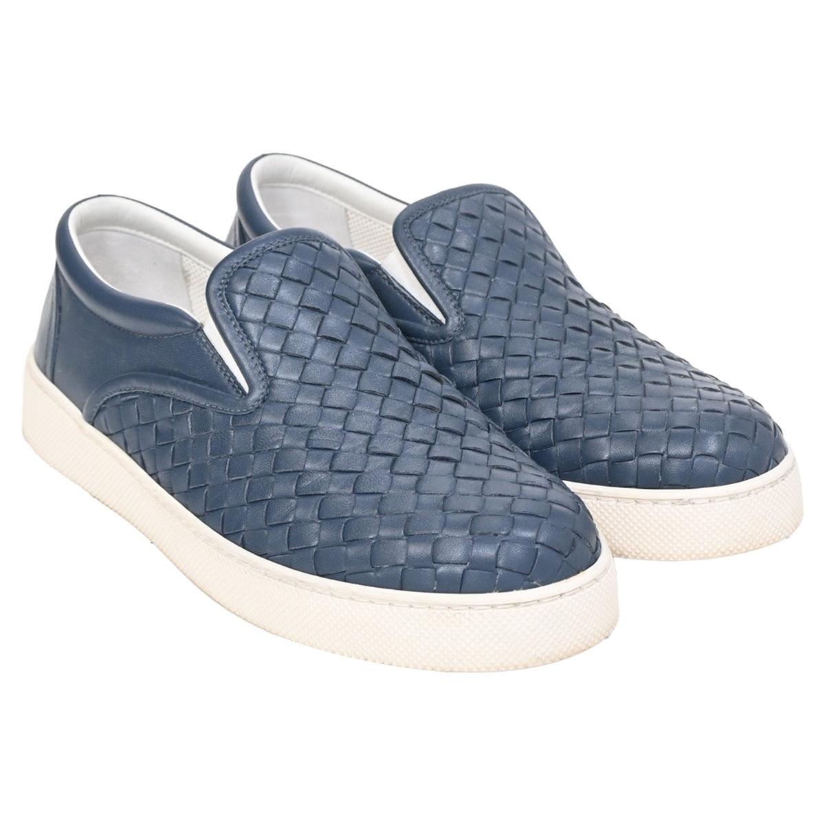 Bottega Veneta Dodger Slip-On Sneakers in Blue Leather