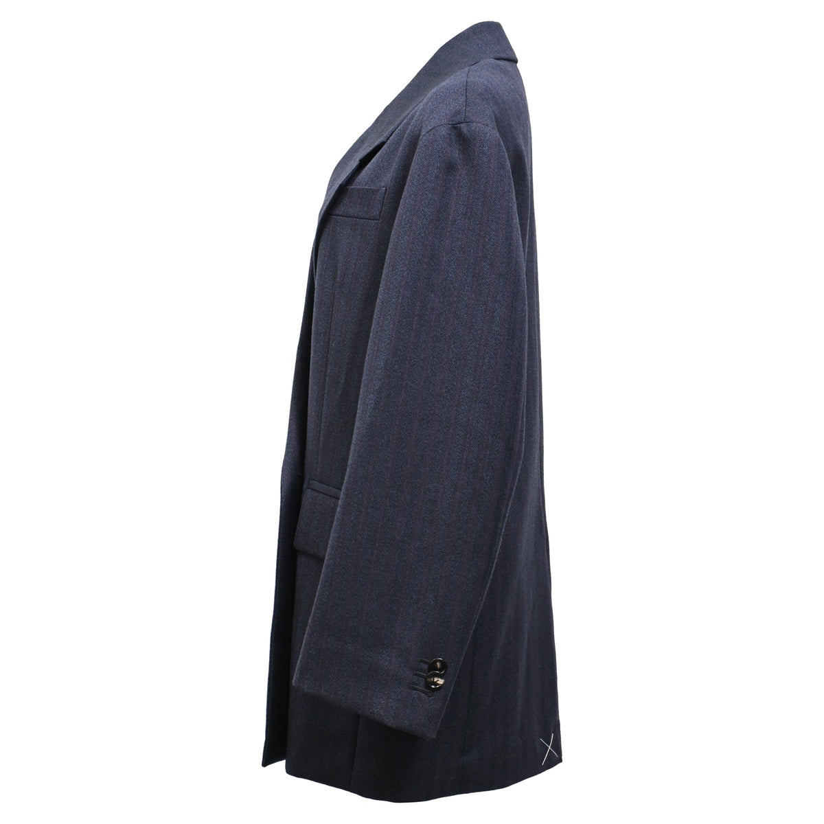Bottega Veneta Double-Breasted Blazer in Navy Blue Wool