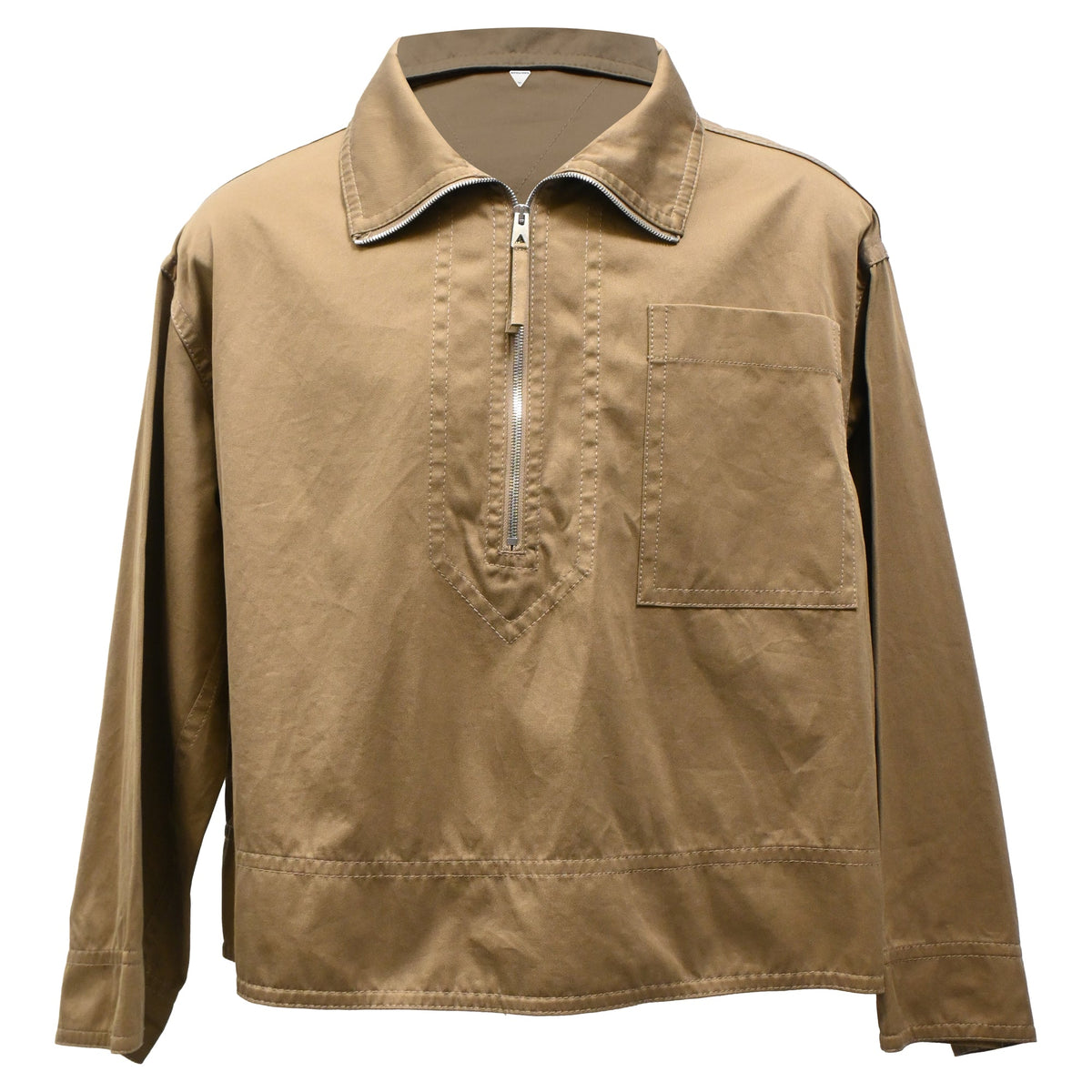 Bottega Veneta Half-Zip Jacket in Brown Cotton